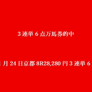 2026年1月24日京都8R28,280円3連単6点的中